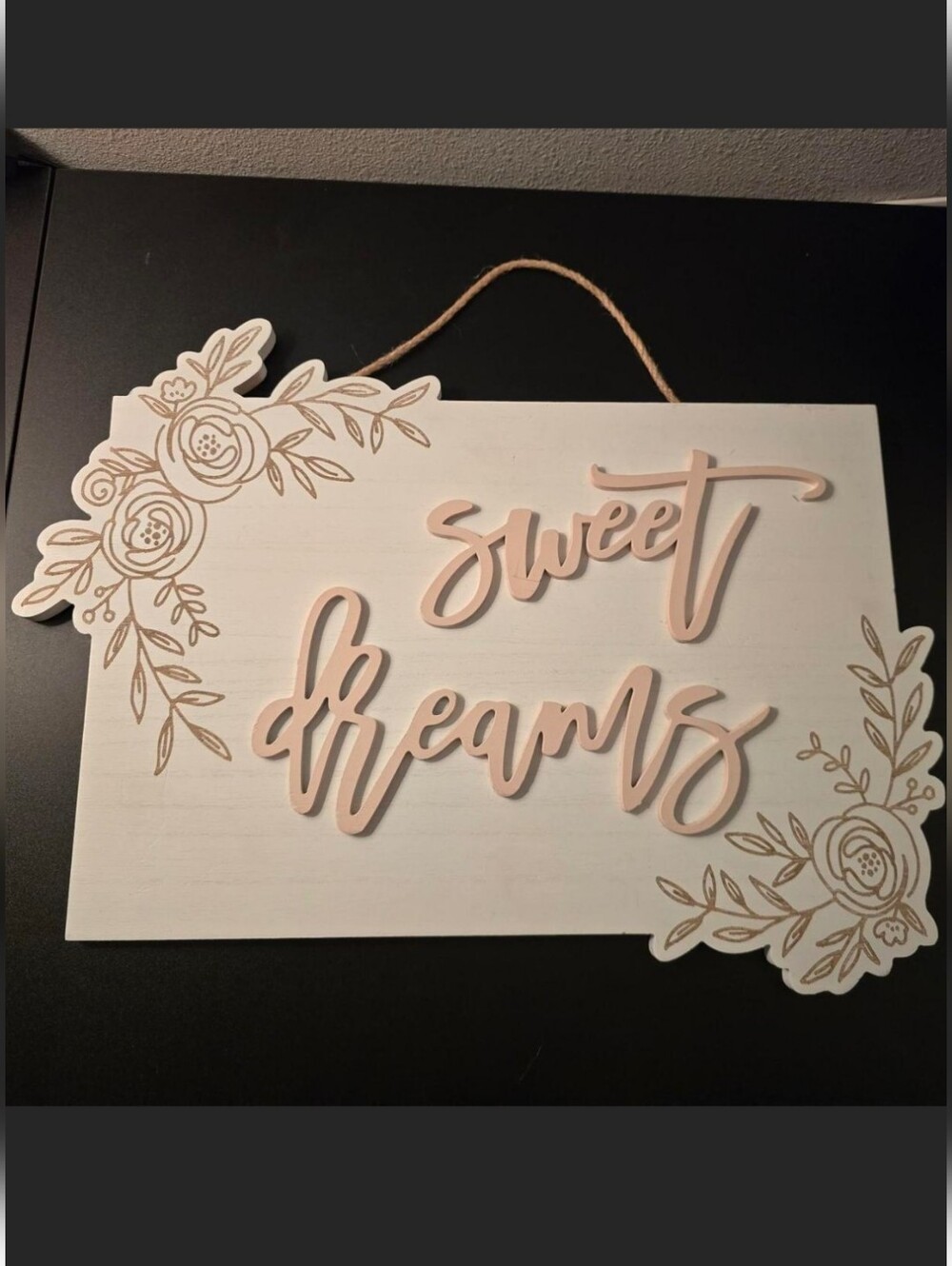 Sweet Dreams Pink Wood Wall Sign